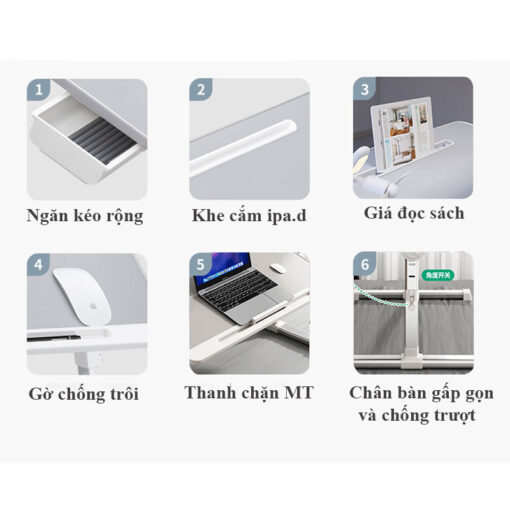 Bàn gấp gọn, nâng hạ, điều chỉnh độ nghiêng Xfurniture T012 - Hình ảnh 10