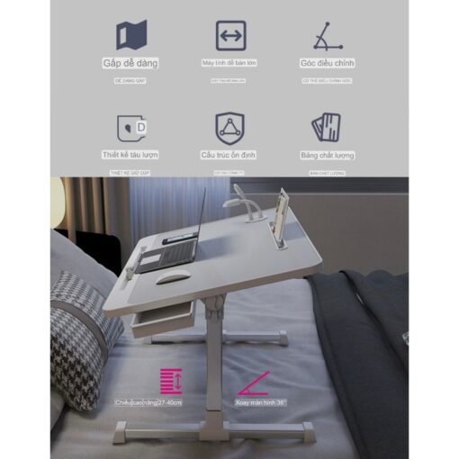 Bàn gấp gọn, nâng hạ, điều chỉnh độ nghiêng Xfurniture T012 - Hình ảnh 8